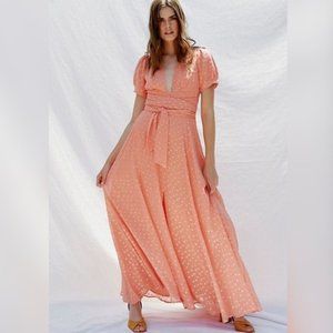 Free People Coral Wanderer Maxi Dress